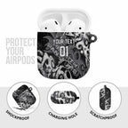 Personalized Penrith Panthers Rugby AirPods Case Urban Street Graffiti Style - Distressed Splatter Elements