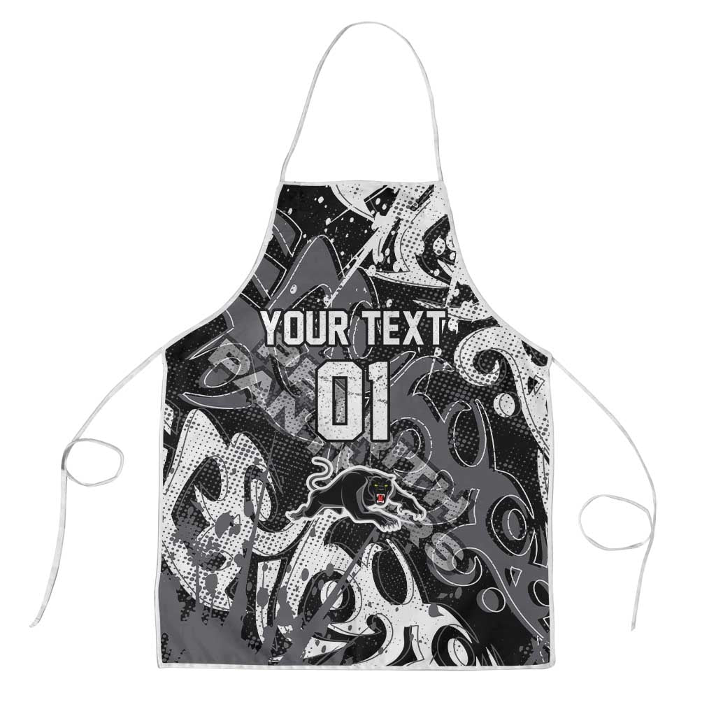 Personalized Penrith Panthers Rugby Apron Urban Street Graffiti Style - Distressed Splatter Elements