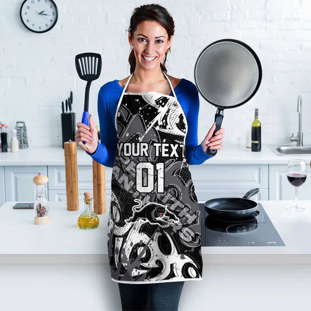 Personalized Penrith Panthers Rugby Apron Urban Street Graffiti Style - Distressed Splatter Elements