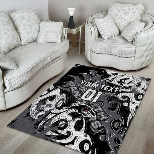 Personalized Penrith Panthers Rugby Area Rug Urban Street Graffiti Style - Distressed Splatter Elements