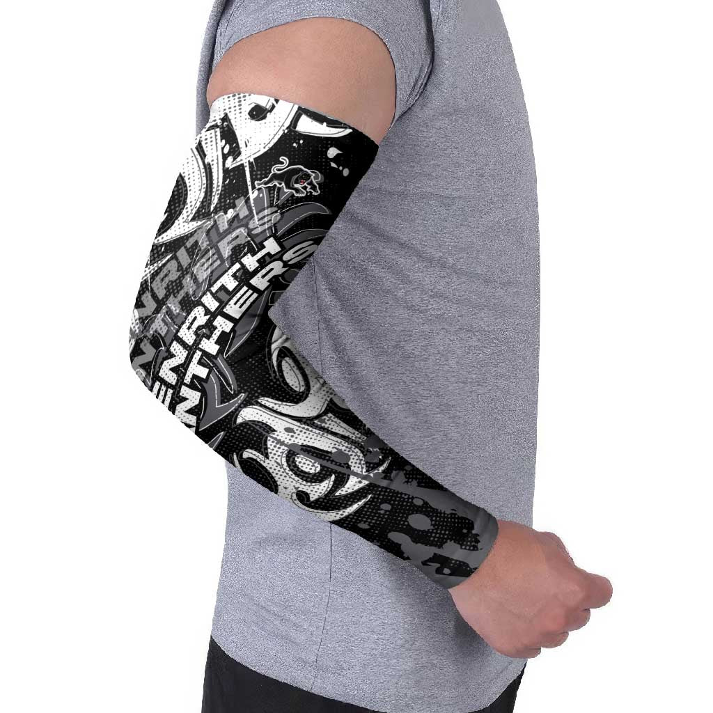 Personalized Penrith Panthers Rugby Arm Sleeves Urban Street Graffiti Style - Distressed Splatter Elements