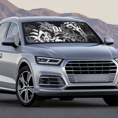 Personalized Penrith Panthers Rugby Auto Sun Shade Urban Street Graffiti Style - Distressed Splatter Elements