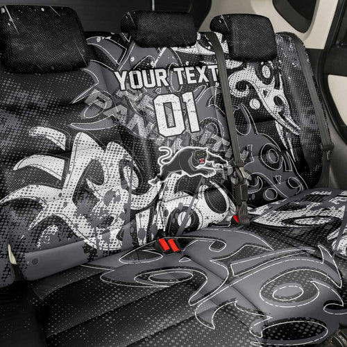 Personalized Penrith Panthers Rugby Back Car Seat Cover Urban Street Graffiti Style - Distressed Splatter Elements