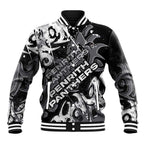 Personalized Penrith Panthers Rugby Baseball Jacket Urban Street Graffiti Style - Distressed Splatter Elements