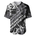 Personalized Penrith Panthers Rugby Baseball Jersey Urban Street Graffiti Style - Distressed Splatter Elements