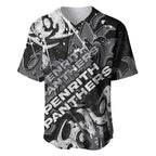 Personalized Penrith Panthers Rugby Baseball Jersey Urban Street Graffiti Style - Distressed Splatter Elements