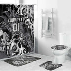 Personalized Penrith Panthers Rugby Bathroom Set Urban Street Graffiti Style - Distressed Splatter Elements
