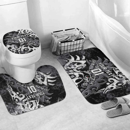 Personalized Penrith Panthers Rugby Bathroom Set Urban Street Graffiti Style - Distressed Splatter Elements