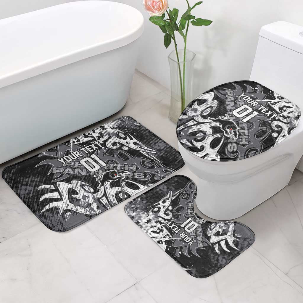 Personalized Penrith Panthers Rugby Bathroom Set Urban Street Graffiti Style - Distressed Splatter Elements
