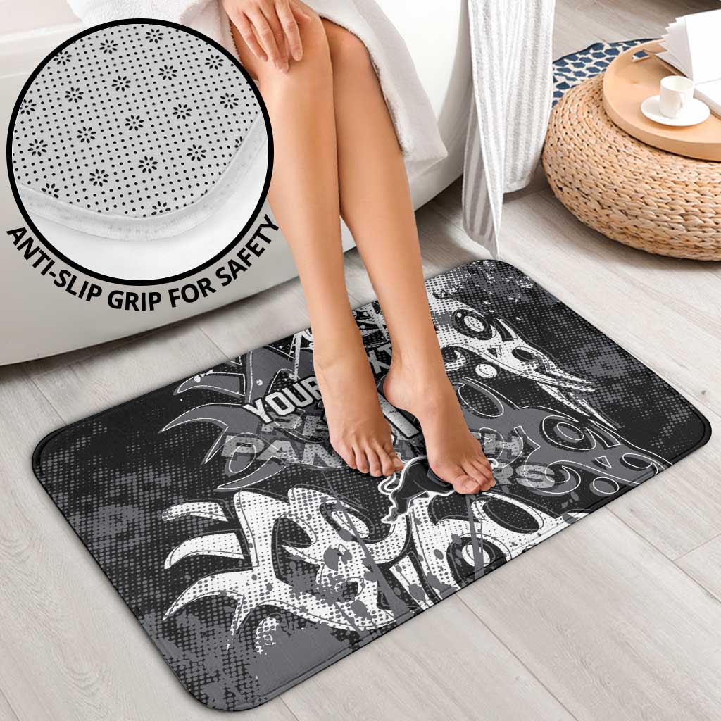 Personalized Penrith Panthers Rugby Bathroom Set Urban Street Graffiti Style - Distressed Splatter Elements