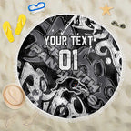 Personalized Penrith Panthers Rugby Beach Blanket Urban Street Graffiti Style - Distressed Splatter Elements