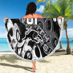 Personalized Penrith Panthers Rugby Beach Blanket Urban Street Graffiti Style - Distressed Splatter Elements