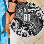 Personalized Penrith Panthers Rugby Beach Blanket Urban Street Graffiti Style - Distressed Splatter Elements