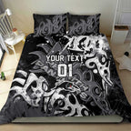 Personalized Penrith Panthers Rugby Bedding Set Urban Street Graffiti Style - Distressed Splatter Elements