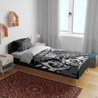 Personalized Penrith Panthers Rugby Bedding Set Urban Street Graffiti Style - Distressed Splatter Elements