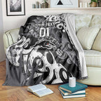 Personalized Penrith Panthers Rugby Blanket Urban Street Graffiti Style - Distressed Splatter Elements
