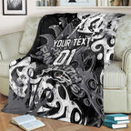 Personalized Penrith Panthers Rugby Blanket Urban Street Graffiti Style - Distressed Splatter Elements