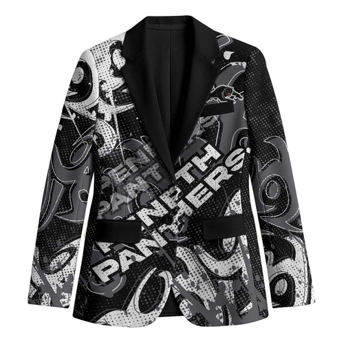 Personalized Penrith Panthers Rugby Blazer Urban Street Graffiti Style - Distressed Splatter Elements