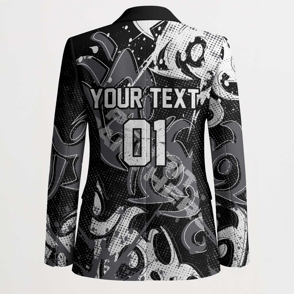 Personalized Penrith Panthers Rugby Blazer Urban Street Graffiti Style - Distressed Splatter Elements