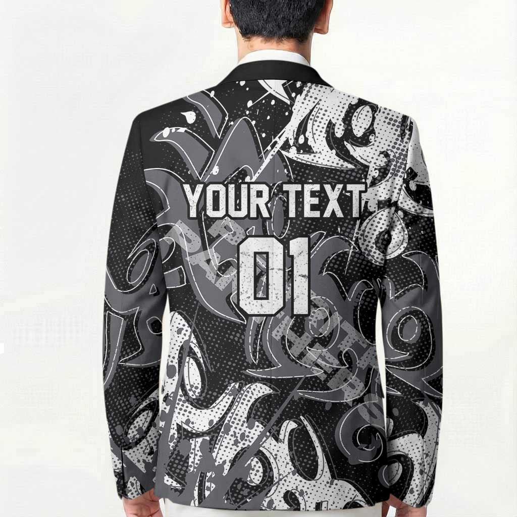 Personalized Penrith Panthers Rugby Blazer Urban Street Graffiti Style - Distressed Splatter Elements