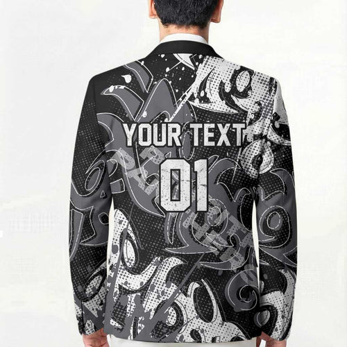 Personalized Penrith Panthers Rugby Blazer Urban Street Graffiti Style - Distressed Splatter Elements