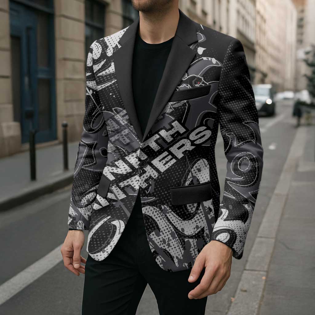 Personalized Penrith Panthers Rugby Blazer Urban Street Graffiti Style - Distressed Splatter Elements