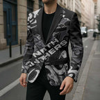 Personalized Penrith Panthers Rugby Blazer Urban Street Graffiti Style - Distressed Splatter Elements