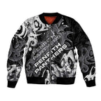 Personalized Penrith Panthers Rugby Bomber Jacket Urban Street Graffiti Style - Distressed Splatter Elements