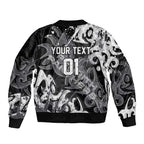 Personalized Penrith Panthers Rugby Bomber Jacket Urban Street Graffiti Style - Distressed Splatter Elements