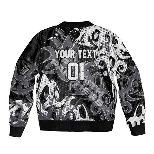 Personalized Penrith Panthers Rugby Bomber Jacket Urban Street Graffiti Style - Distressed Splatter Elements