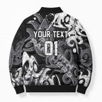 Personalized Penrith Panthers Rugby Bomber Puffer Jacket Urban Street Graffiti Style - Distressed Splatter Elements