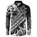 Personalized Penrith Panthers Rugby Button Sweatshirt Urban Street Graffiti Style - Distressed Splatter Elements