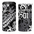 Personalized Penrith Panthers Rugby 4 in 1 Can Cooler Tumbler Urban Street Graffiti Style - Distressed Splatter Elements