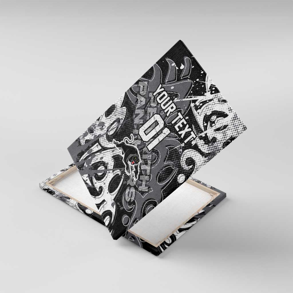 Personalized Penrith Panthers Rugby Canvas Wall Art Urban Street Graffiti Style - Distressed Splatter Elements