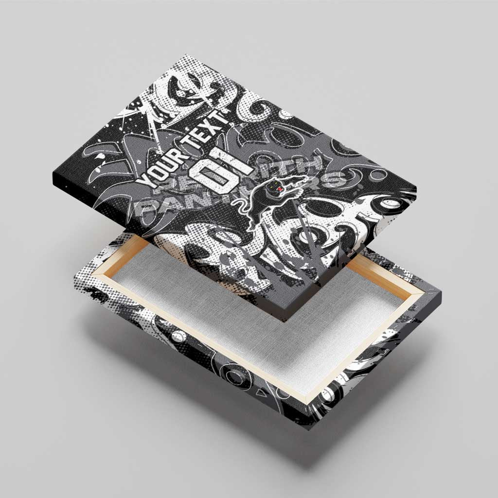 Personalized Penrith Panthers Rugby Canvas Wall Art Urban Street Graffiti Style - Distressed Splatter Elements