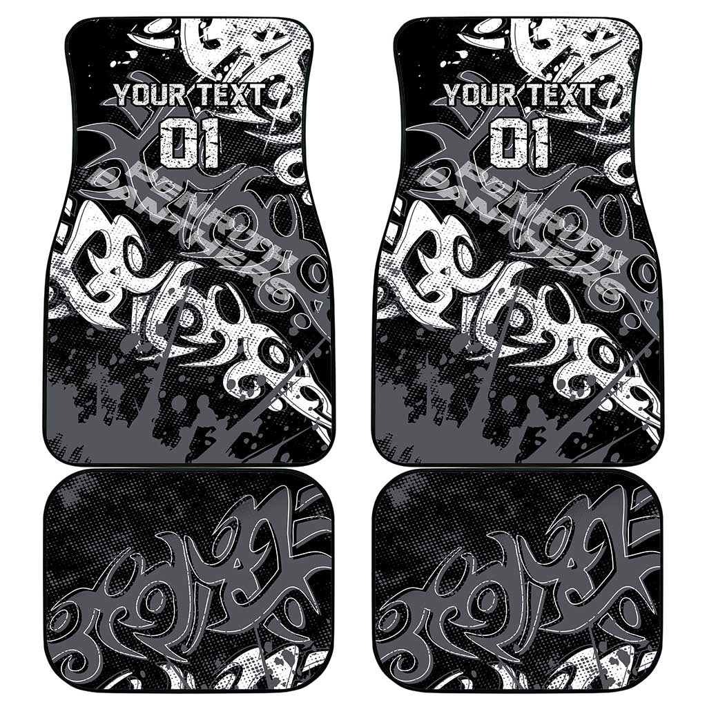 Personalized Penrith Panthers Rugby Car Mats Urban Street Graffiti Style - Distressed Splatter Elements