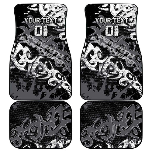 Personalized Penrith Panthers Rugby Car Mats Urban Street Graffiti Style - Distressed Splatter Elements