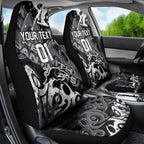 Personalized Penrith Panthers Rugby Car Seat Cover Urban Street Graffiti Style - Distressed Splatter Elements