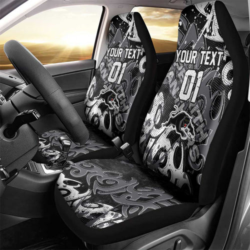 Personalized Penrith Panthers Rugby Car Seat Cover Urban Street Graffiti Style - Distressed Splatter Elements