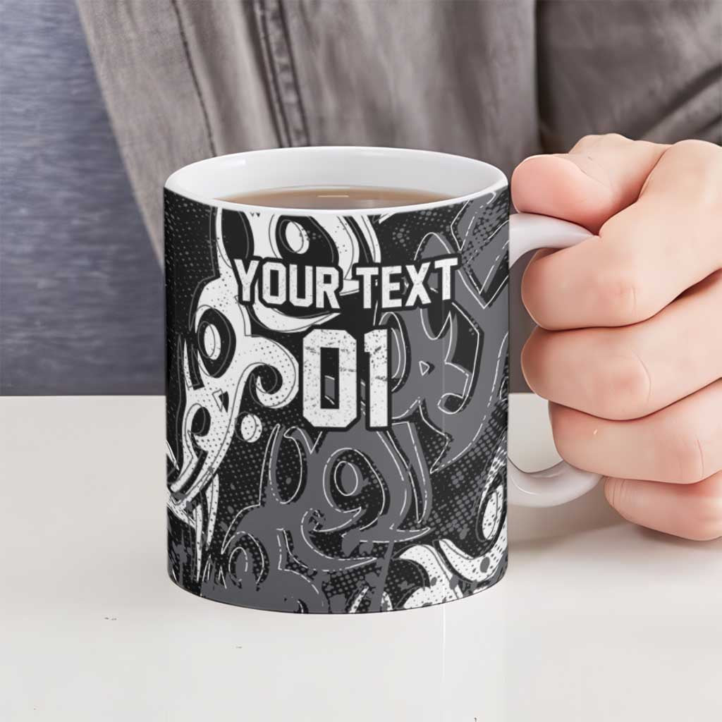Personalized Penrith Panthers Rugby Ceramic Mug Urban Street Graffiti Style - Distressed Splatter Elements