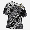 Personalized Penrith Panthers Rugby Cross Shoulder Shirt Urban Street Graffiti Style - Distressed Splatter Elements