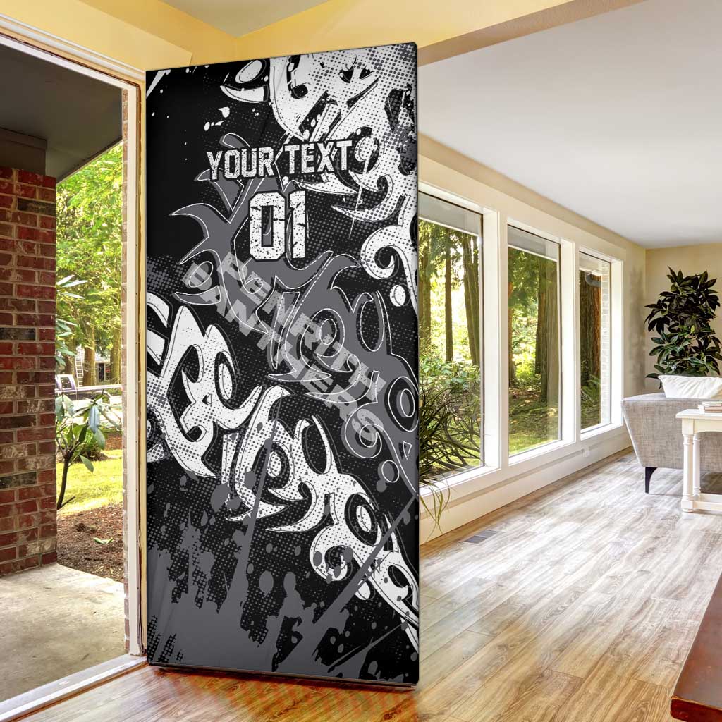 Personalized Penrith Panthers Rugby Door Cover Urban Street Graffiti Style - Distressed Splatter Elements