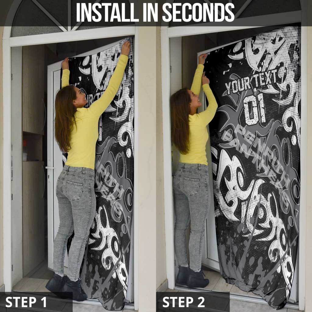Personalized Penrith Panthers Rugby Door Cover Urban Street Graffiti Style - Distressed Splatter Elements