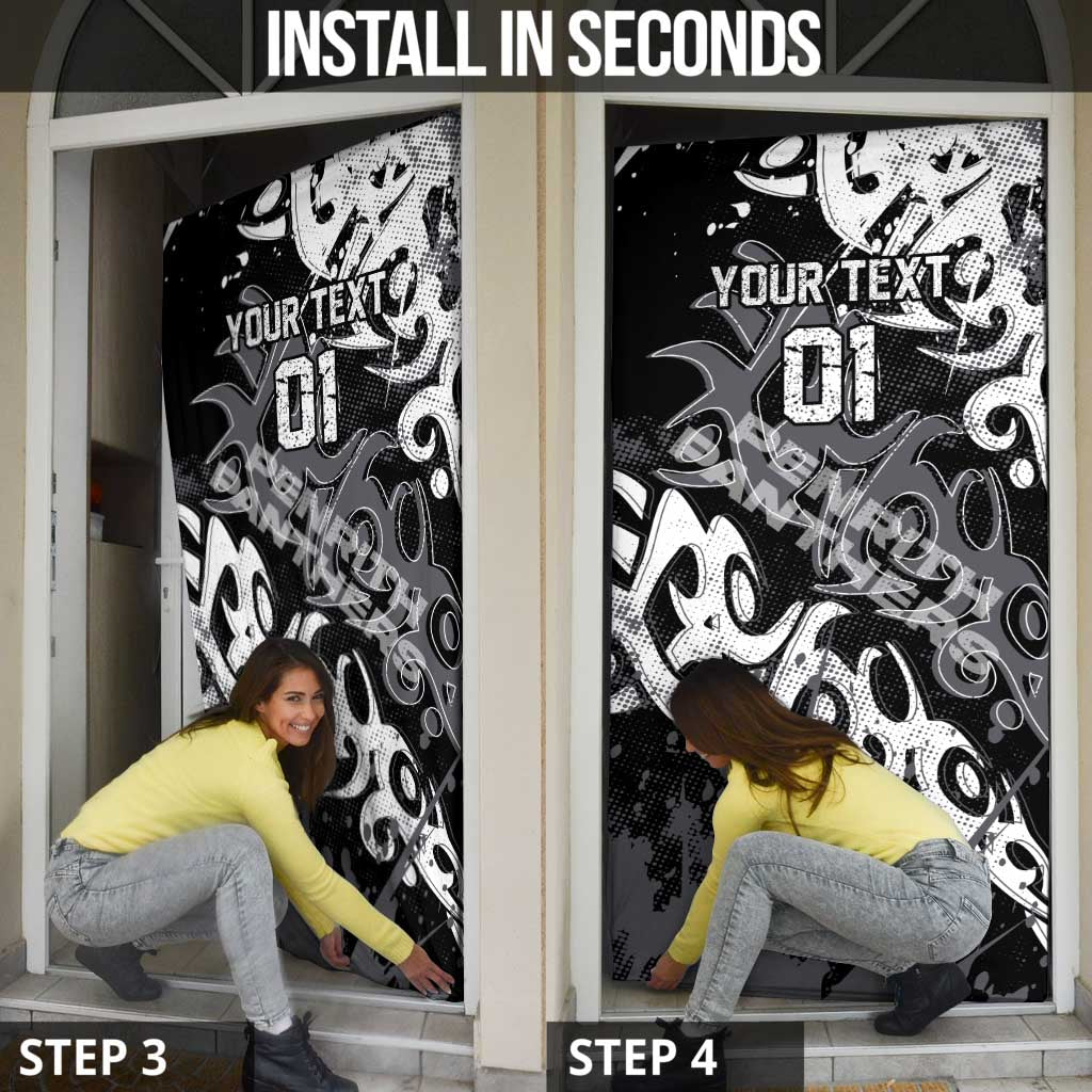 Personalized Penrith Panthers Rugby Door Cover Urban Street Graffiti Style - Distressed Splatter Elements