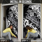 Personalized Penrith Panthers Rugby Door Cover Urban Street Graffiti Style - Distressed Splatter Elements