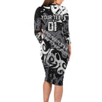 Personalized Penrith Panthers Rugby Family Matching Long Sleeve Bodycon Dress and Hawaiian Shirt Urban Street Graffiti Style - Distressed Splatter Elements