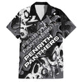 Personalized Penrith Panthers Rugby Family Matching Off The Shoulder Long Sleeve Dress and Hawaiian Shirt Urban Street Graffiti Style - Distressed Splatter Elements