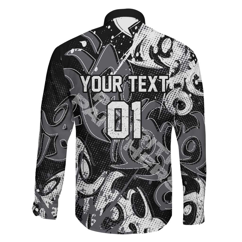 Personalized Penrith Panthers Rugby Family Matching Off The Shoulder Long Sleeve Dress and Hawaiian Shirt Urban Street Graffiti Style - Distressed Splatter Elements