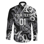 Personalized Penrith Panthers Rugby Family Matching Off Shoulder Maxi Dress and Hawaiian Shirt Urban Street Graffiti Style - Distressed Splatter Elements