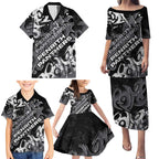 Personalized Penrith Panthers Rugby Family Matching Puletasi and Hawaiian Shirt Urban Street Graffiti Style - Distressed Splatter Elements